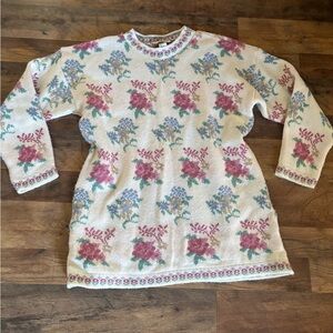 Vintage Dana Scott Floral Patterned Women's Sweater